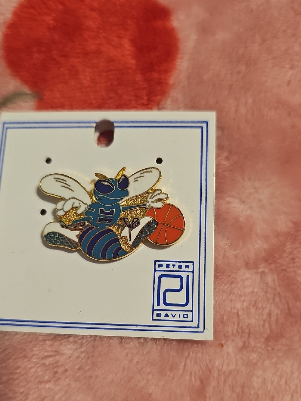 Blue & Gold Hornet Basketball Pin